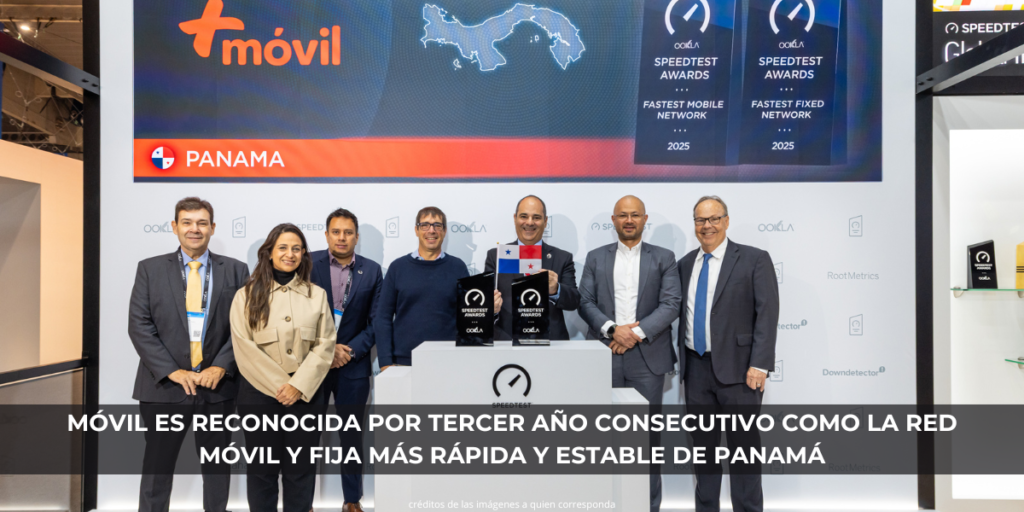 +Móvil es reconocida por tercer año consecutivo como la red móvil y fija más rápida y estable de Panamá